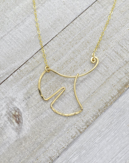 Ginkgo Leaf Gold Necklace - Cloverleaf Jewelry