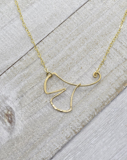 Ginkgo Leaf Gold Necklace - Cloverleaf Jewelry