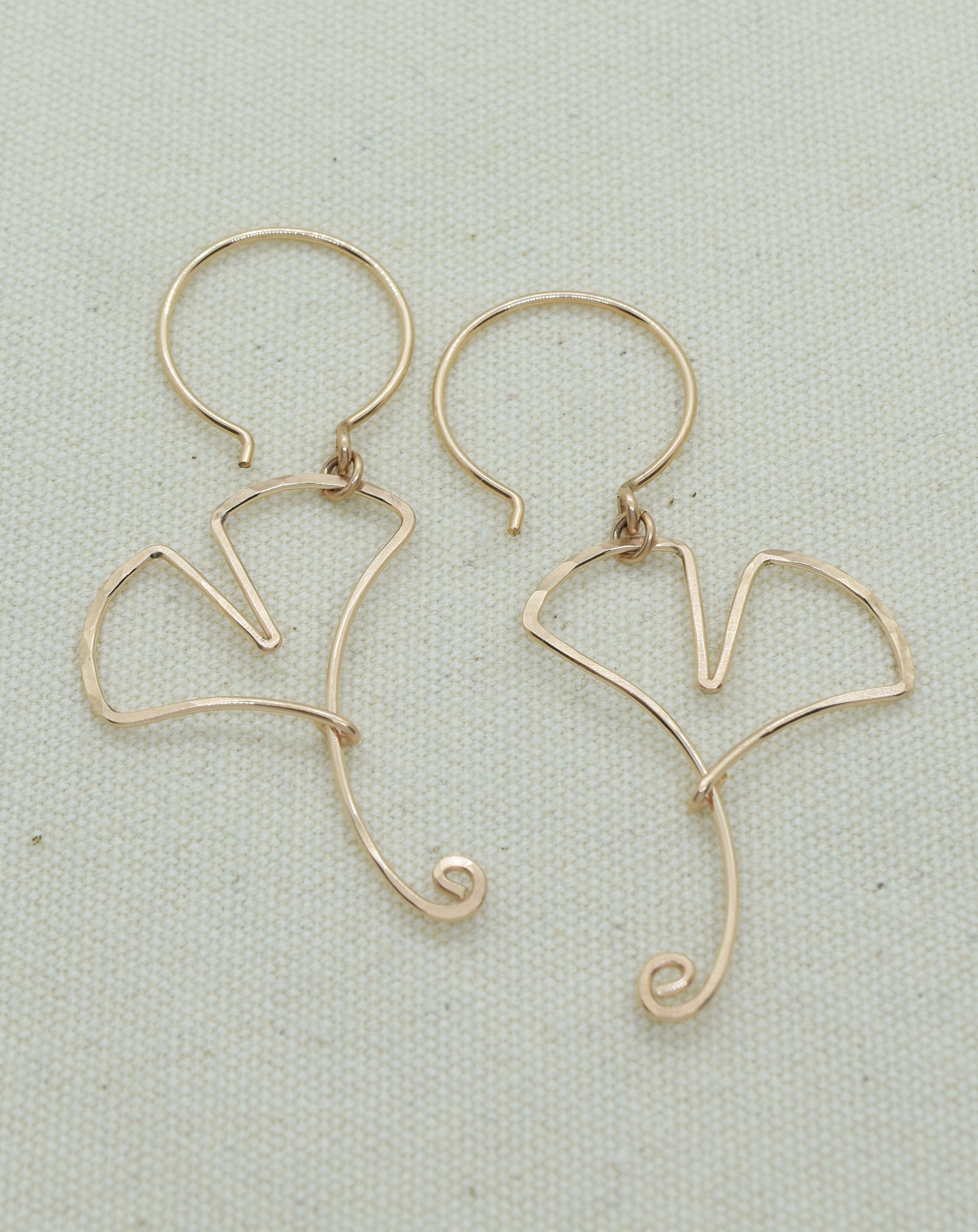 Ginkgo Leaf Rose Gold Earrings