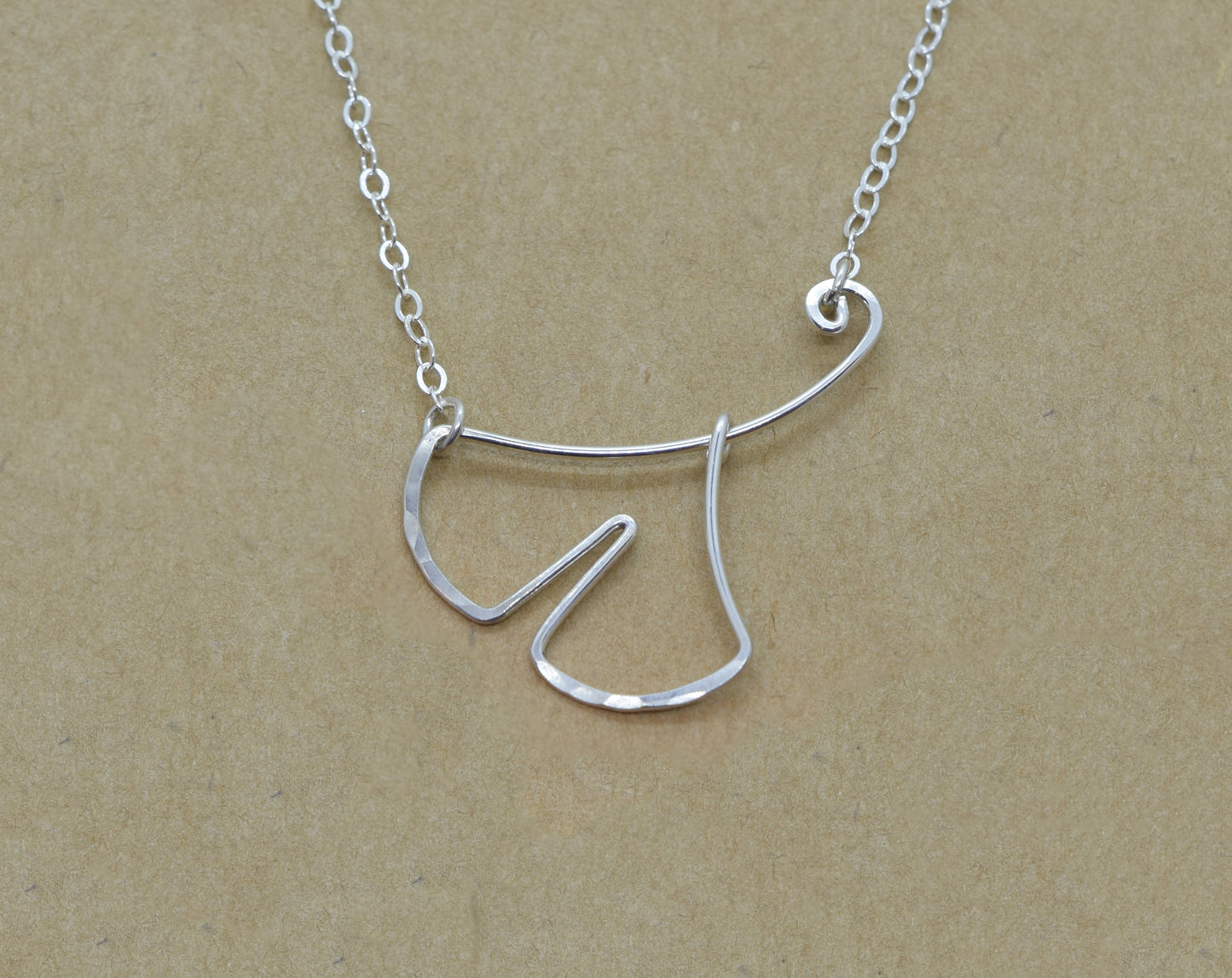 Ginkgo Leaf Silver Necklace