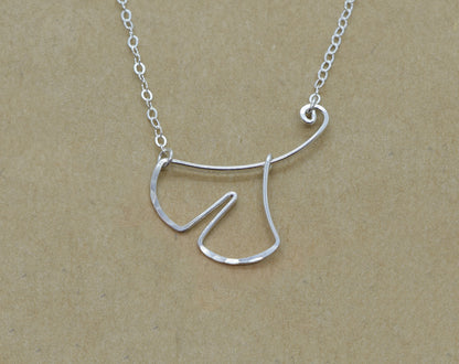 Ginkgo Leaf Silver Necklace - Cloverleaf Jewelry