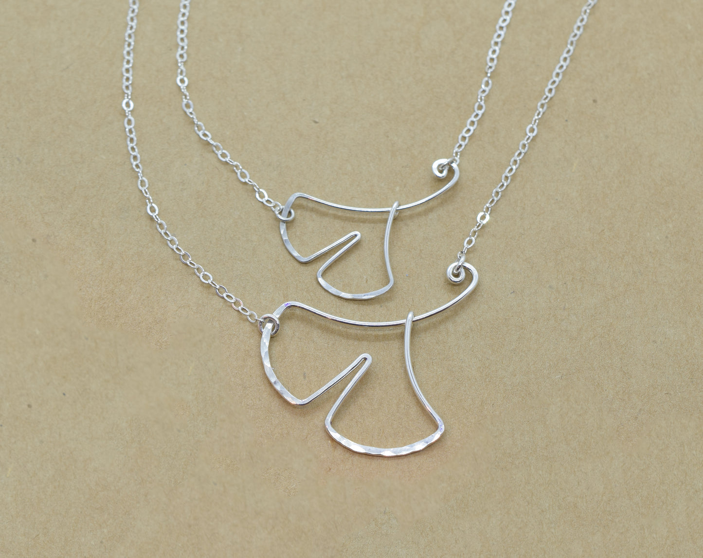 Ginkgo Leaf Silver Necklace