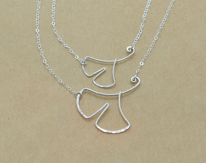 Ginkgo Leaf Silver Necklace - Cloverleaf Jewelry