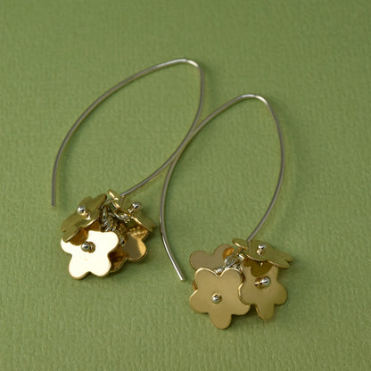 Glory Gold Flower Earrings - Cloverleaf Jewelry