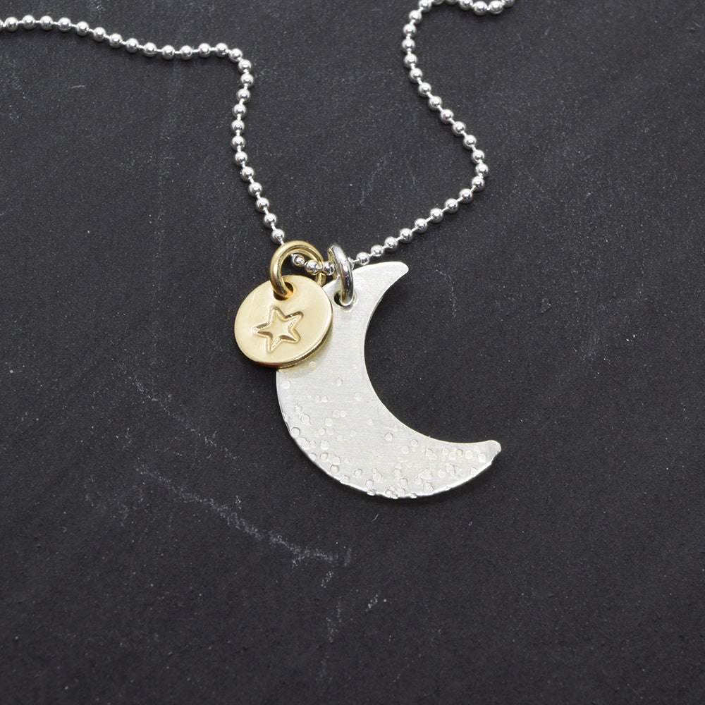 Good Night Moon and Star Necklace - Cloverleaf Jewelry