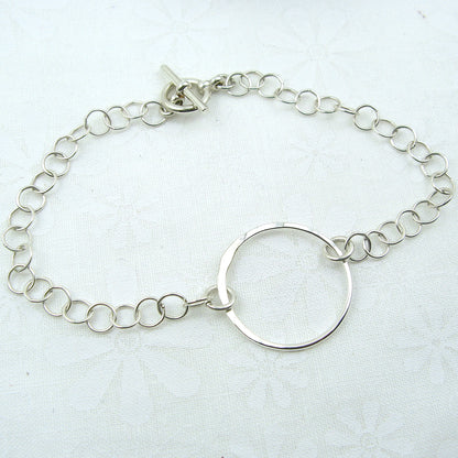Halo Silver Circle Bracelet - Cloverleaf Jewelry