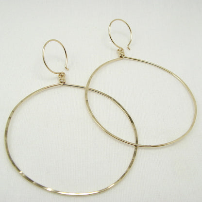 Halo Gold Hoop Earrings, Large - Cloverleaf Jewelry