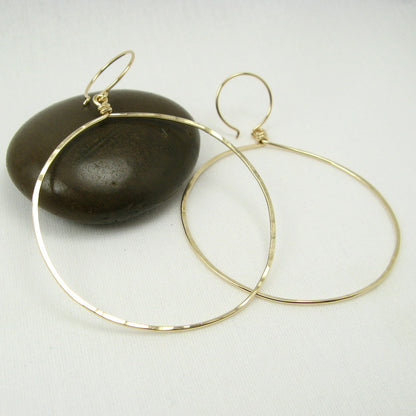 Halo Gold Hoop Earrings, Large - Cloverleaf Jewelry