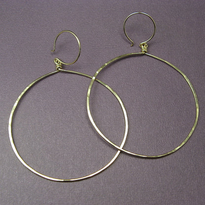 Halo Gold Hoop Earrings, Large - Cloverleaf Jewelry