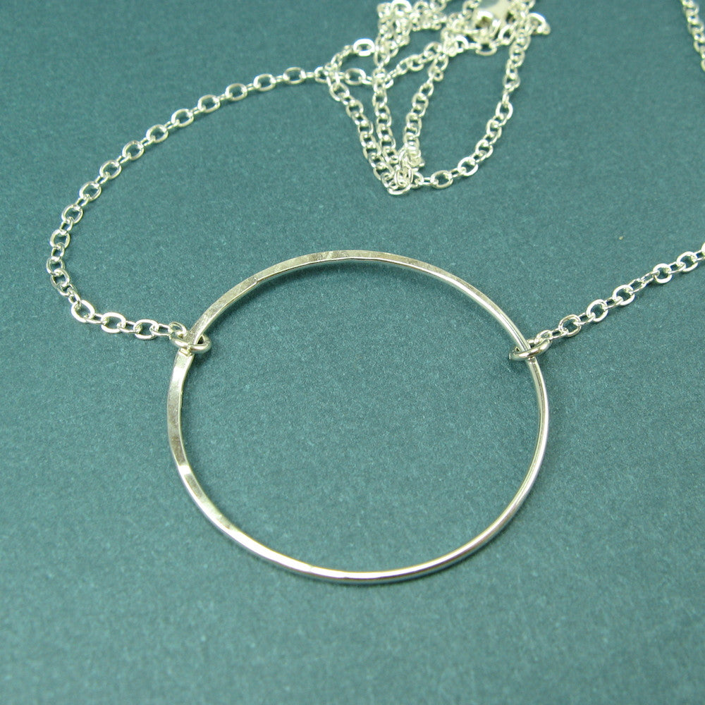 Halo Silver Circle Necklace