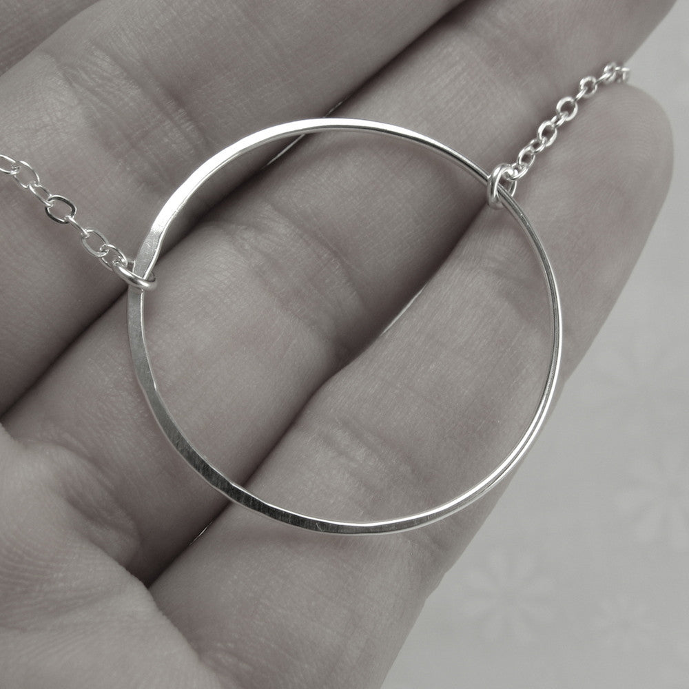 Halo Silver Circle Necklace - Cloverleaf Jewelry