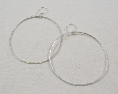 Halo Silver Hoop Earrings, Large - Cloverleaf Jewelry
