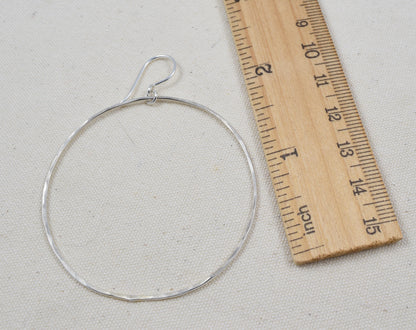 Halo Silver Hoop Earrings, Large - Cloverleaf Jewelry