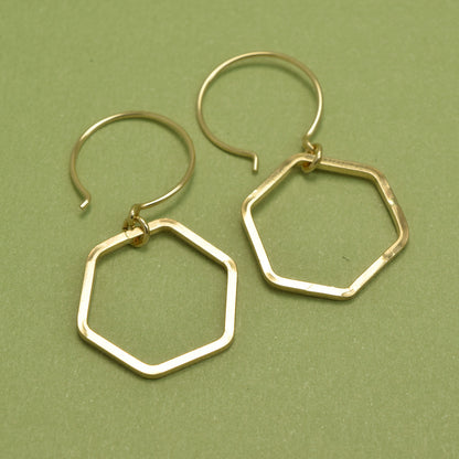 Honeycomb Gold Earrings - Cloverleaf Jewelry