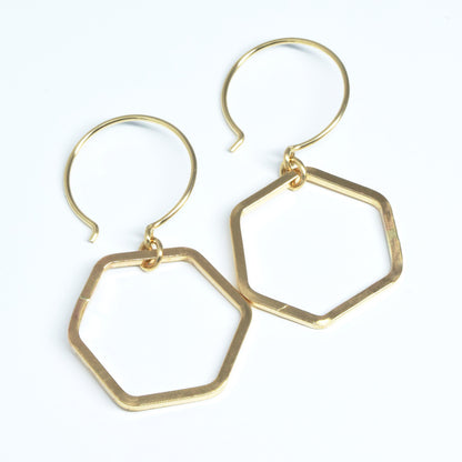 Honeycomb Gold Earrings - Cloverleaf Jewelry