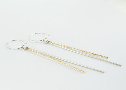 Icicles Silver and Gold Earrings - Cloverleaf Jewelry