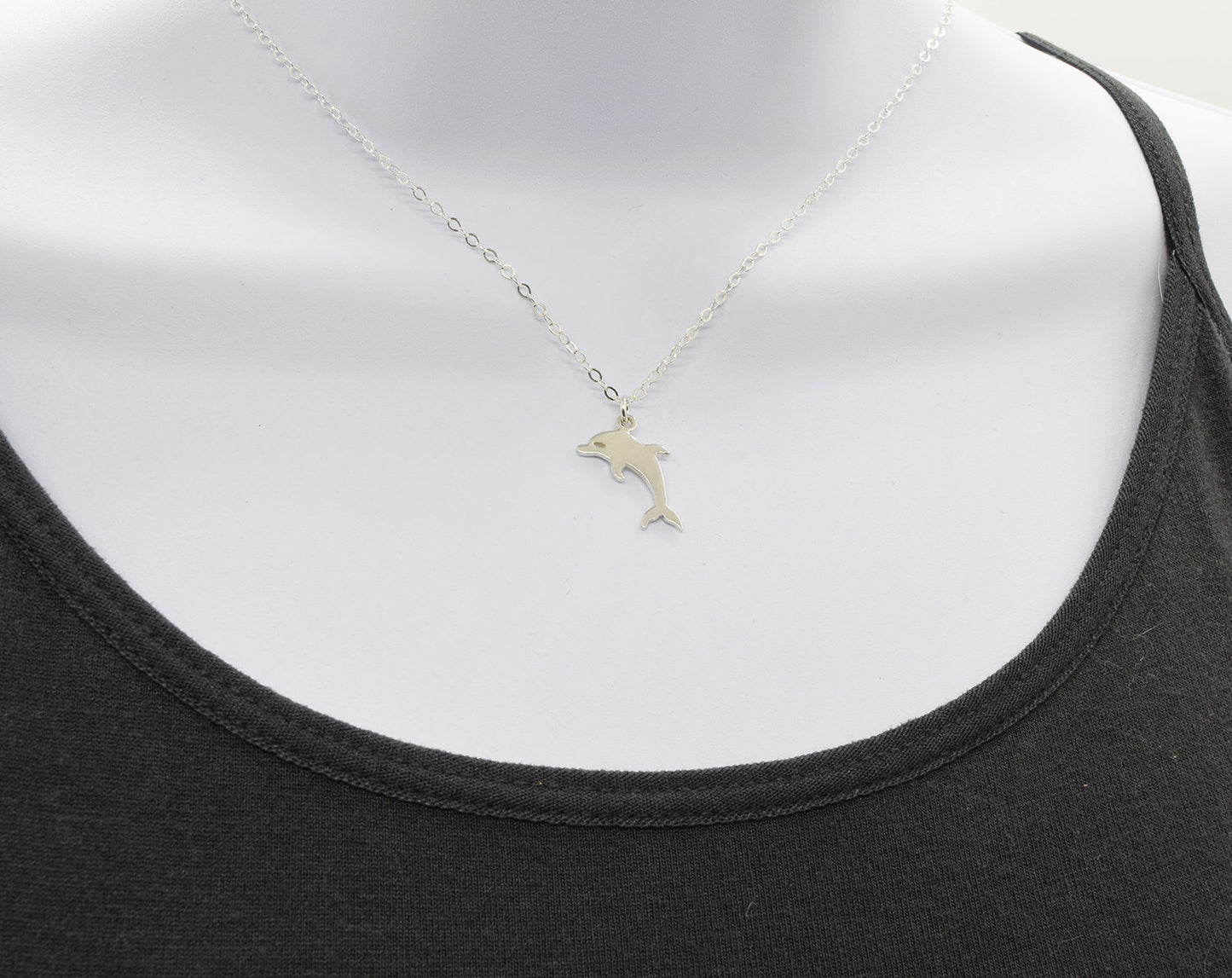 Sterling Silver Dolphin Charm Necklace