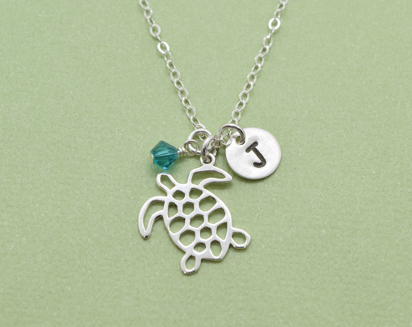 Silver Sea Turtle Charm Necklace