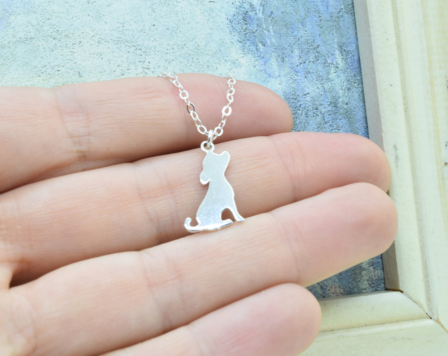 Silver Puppy Dog Charm Necklace