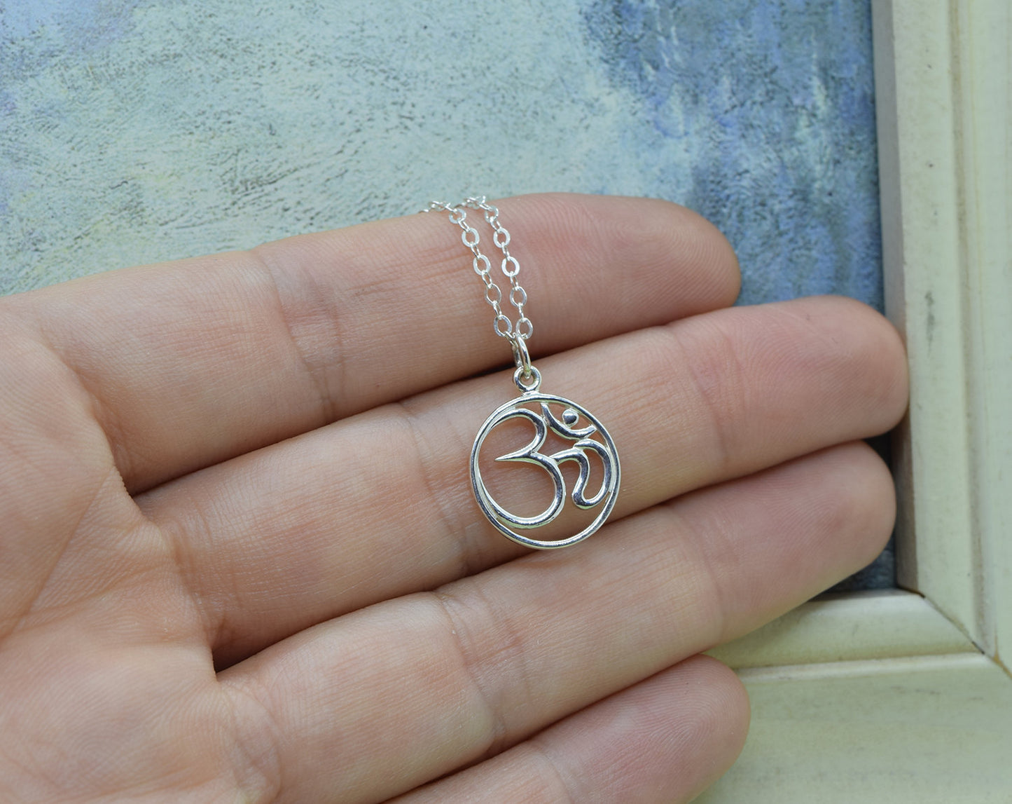 Sterling Silver Om Necklace