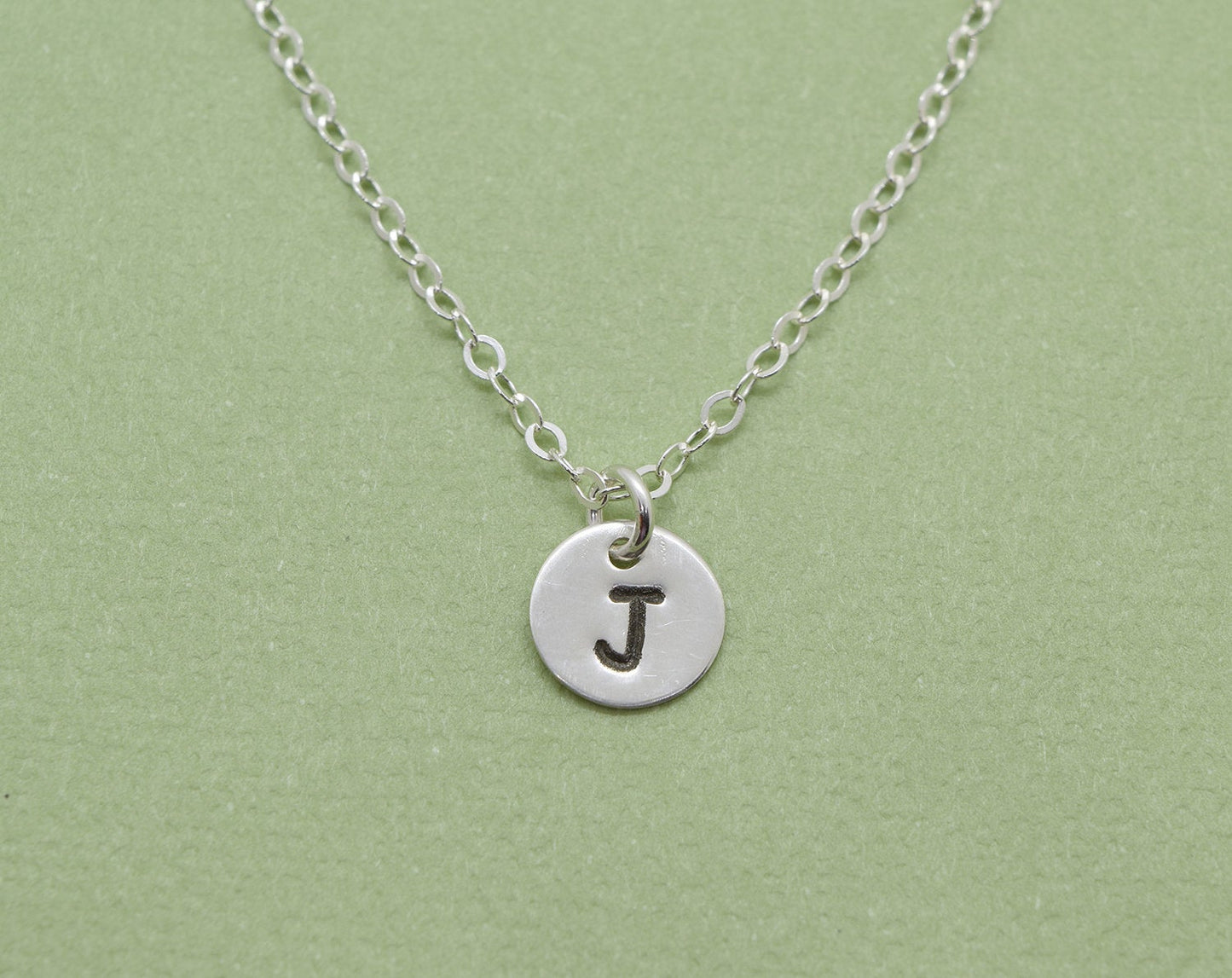 Sterling Silver Initial Necklace with Birthstone Crystal