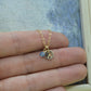 Gold Initial Necklace with Birthstone Crystal