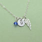 Sterling Silver Memory Charm Necklace with Angel Wing