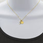 Gold Baby Foot Charm Necklace with Angel Wing Pendant and Pearl
