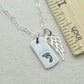 Sterling Silver Baby Foot Charm Necklace with Angel Wing
