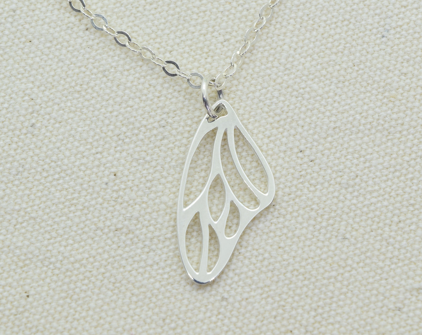 Sterling Silver Butterfly Wing Charm Necklace