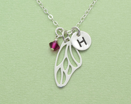 Sterling Silver Butterfly Wing Charm Necklace