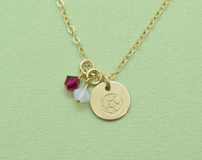 Gold Soccer Ball Charm Necklace - Cloverleaf Jewelry