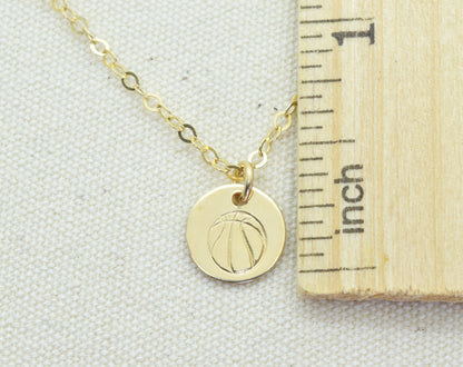 Gold Filled Basketball Charm Necklace - Cloverleaf Jewelry