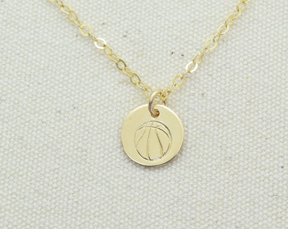 Gold Filled Basketball Charm Necklace - Cloverleaf Jewelry