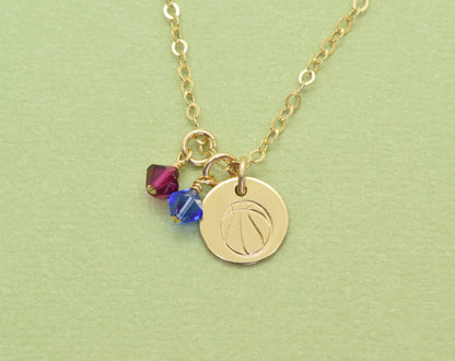 Gold Filled Basketball Charm Necklace - Cloverleaf Jewelry