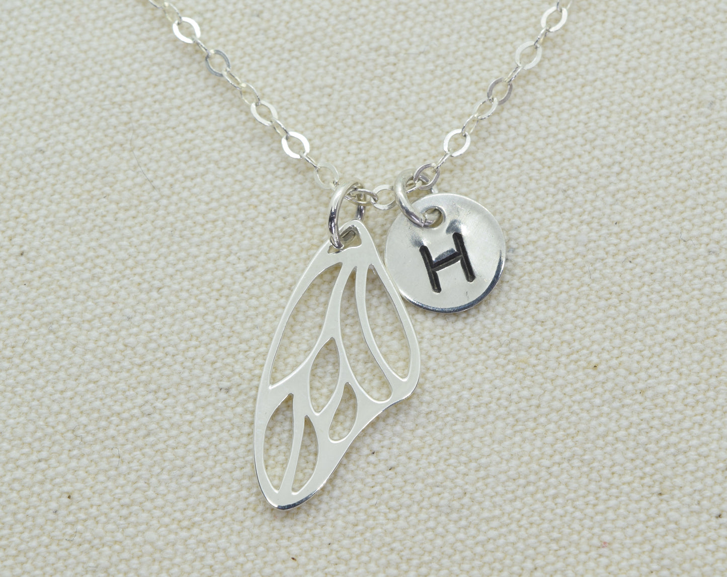 Sterling Silver Butterfly Wing Charm Necklace