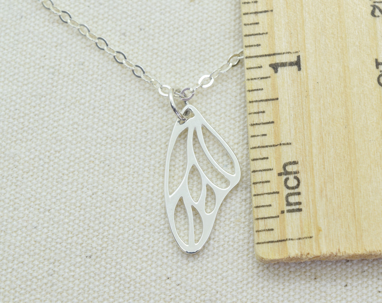 Sterling Silver Butterfly Wing Charm Necklace