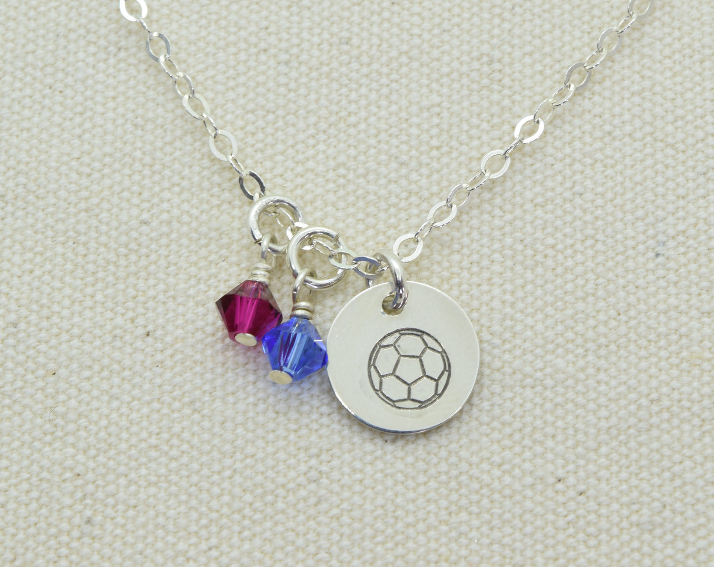 Silver Soccer Ball Charm Necklace