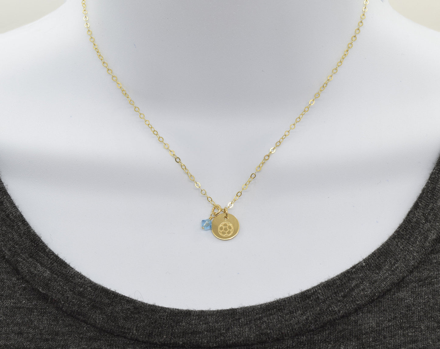 Gold Soccer Ball Charm Necklace