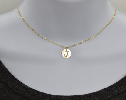 Gold Large Initial Necklace with or without Birthstone - Cloverleaf Jewelry