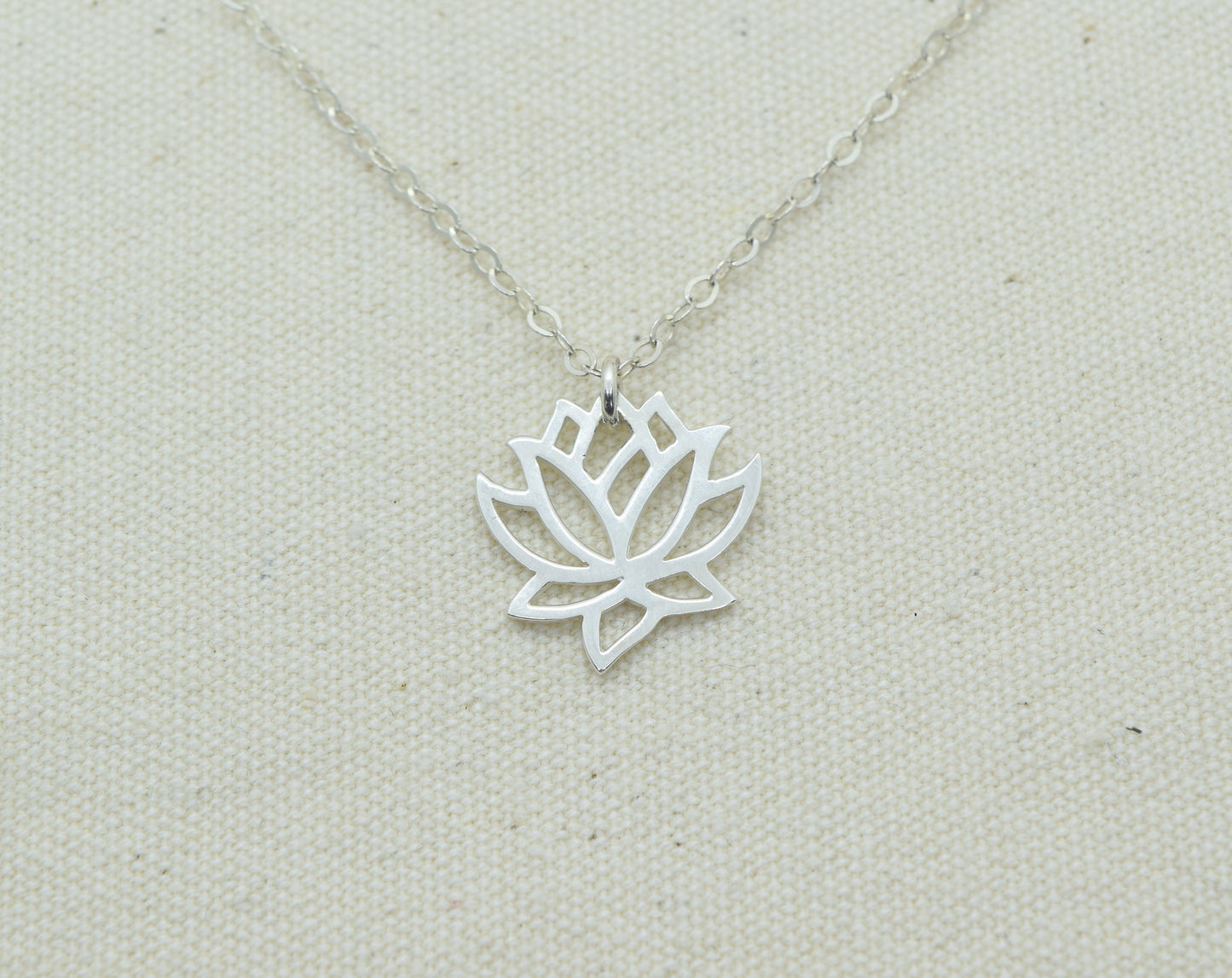 Sterling Silver Lotus Flower Charm Necklace, Yoga Pendant, Lotus Flower Pendant, Best Friend Gift, Gift for Mom or Aunt