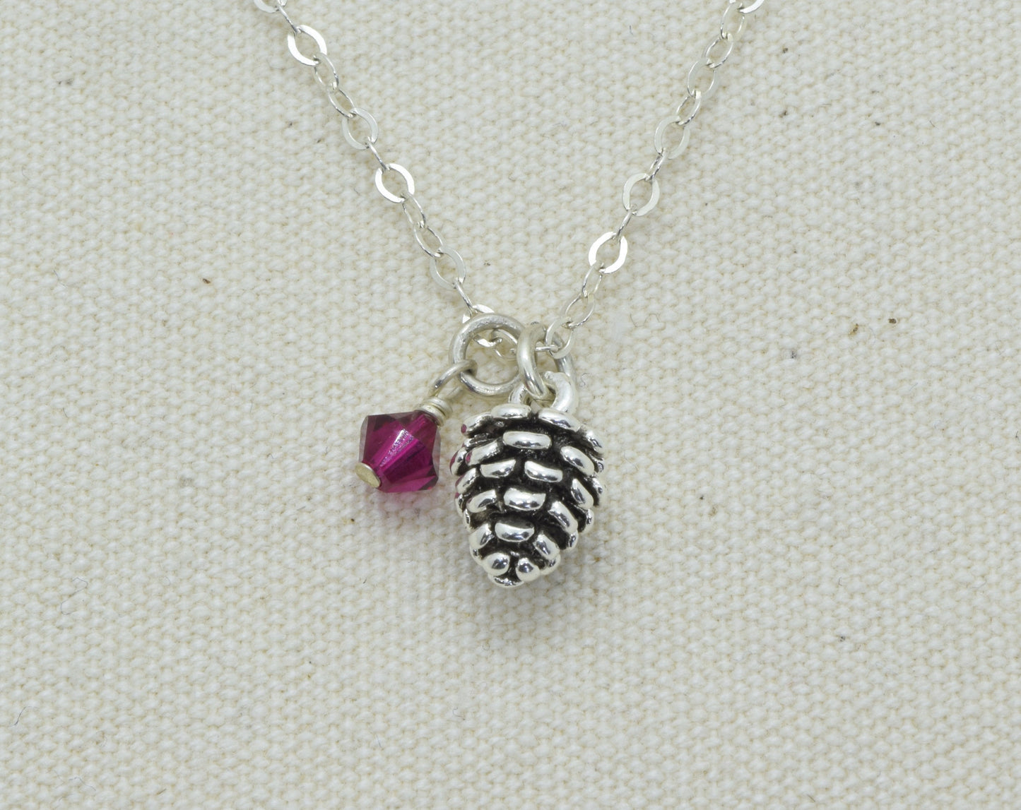Sterling Silver Pine Cone Charm Necklace