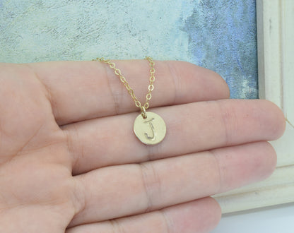 Gold Large Initial Necklace with or without Birthstone - Cloverleaf Jewelry
