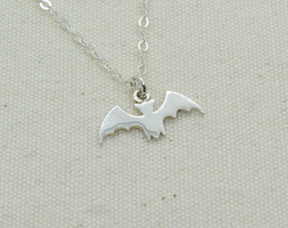Sterling Silver Bat Charm Necklace - Cloverleaf Jewelry