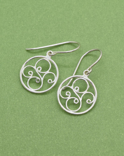 Sterling Silver Swirl Earrings - Cloverleaf Jewelry