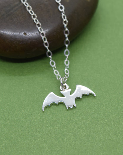 Sterling Silver Bat Charm Necklace - Cloverleaf Jewelry