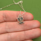 Sterling Silver Owl Charm Necklace