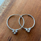 Endless Silver Hoop Earrings with Bead Accents - Cloverleaf Jewelry