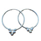 Endless Silver Hoop Earrings with Bead Accents - Cloverleaf Jewelry