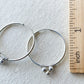 Endless Silver Hoop Earrings with Bead Accents - Cloverleaf Jewelry